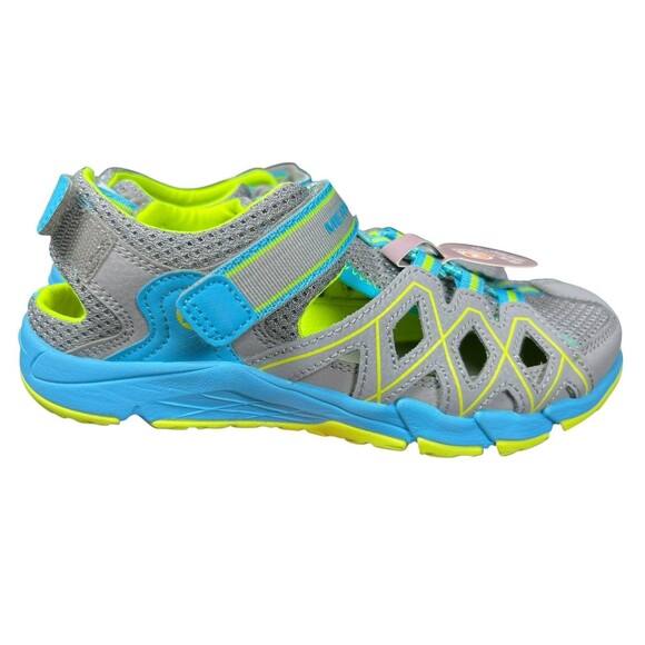 Merrell Hydro‎ Quench Water Sandals Kids Size 4M Gray Blue Yellow NWT Summer - Picture 5 of 10